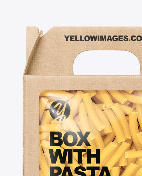 Download Kraft Box With Tortiglioni Pasta Mockup In Box Mockups On Yellow Images Object Mockups