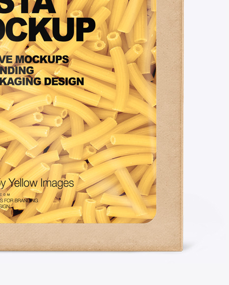 Kraft Box with Tortiglioni Pasta Mockup PSD #1