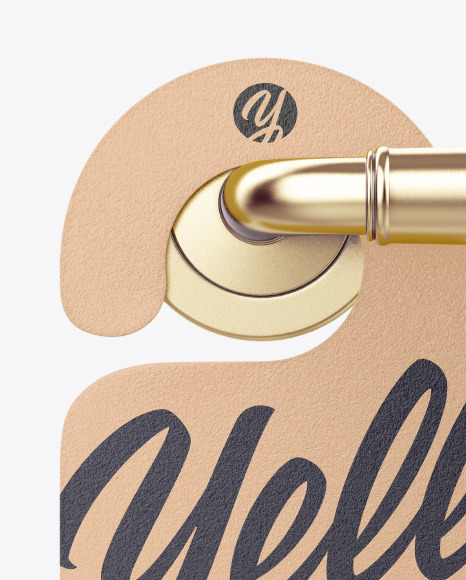 Kraft Door Hanger Mockup PSD #2