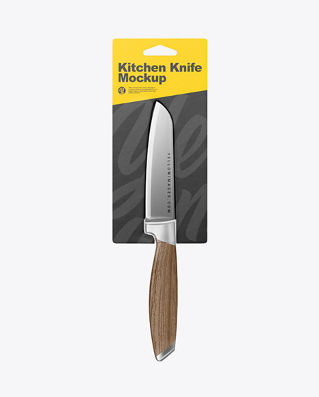 Kitchen Knife with Blister Pack Mockup