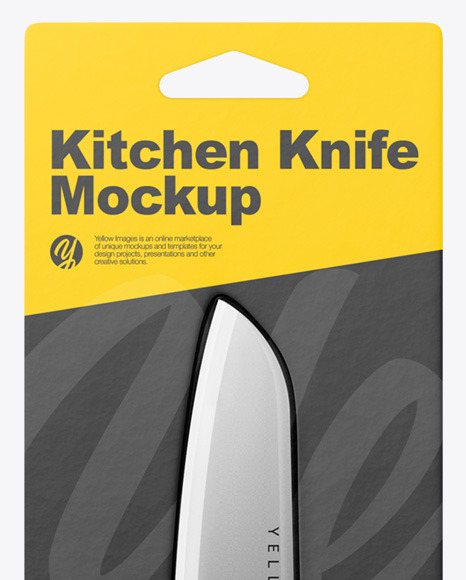 Kitchen Knife with Blister Pack Mockup PSD #2