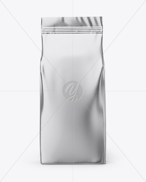 Download Metallic Food Bag Mockup Front View In Bag Sack Mockups On Yellow Images Object Mockups