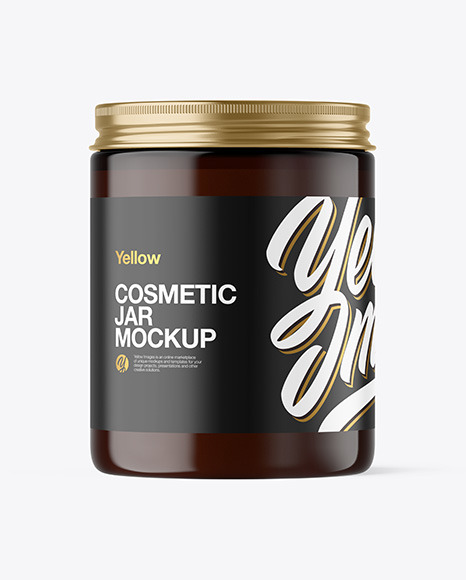 Amber Cosmetic Jar Mockup