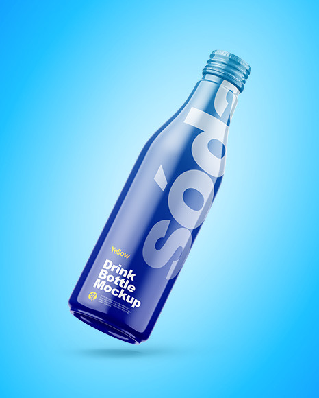 Fly Glossy Drink Bottle Mockup PSD #7