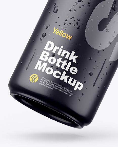 Download Fly Matte Drink Bottle W Drops Mockup In Bottle Mockups On Yellow Images Object Mockups