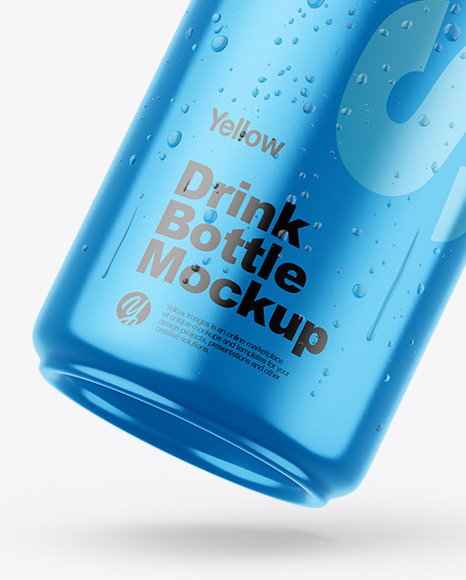 Download Fly Metallic Drink Bottle W Drops Mockup In Bottle Mockups On Yellow Images Object Mockups