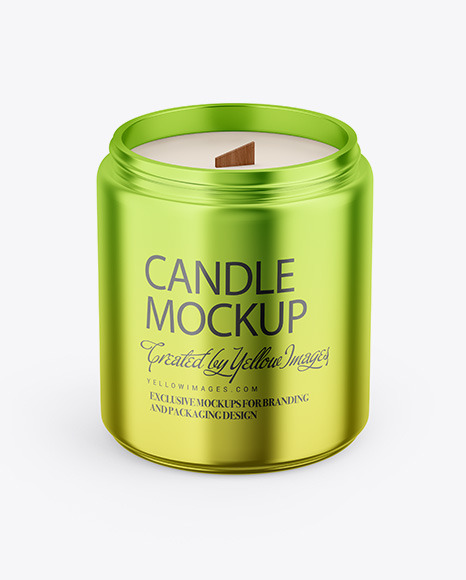 Glossy Metallic Candle Mockup PSD #2