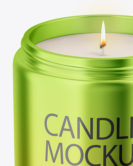 Glossy Metallic Candle Mockup PSD #6