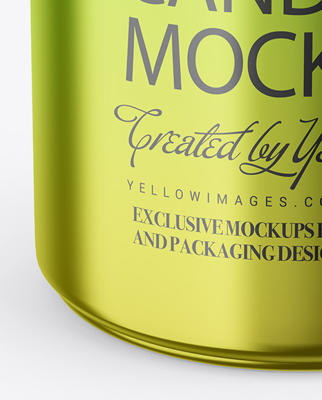 Glossy Metallic Candle Mockup PSD #7