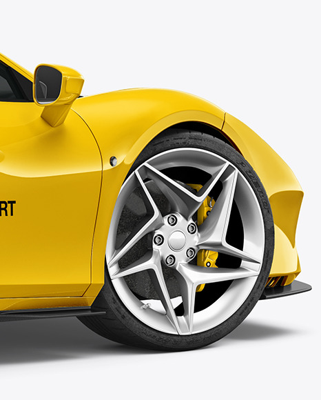 Sport Car Mockup   Back Half Side View PSD #6