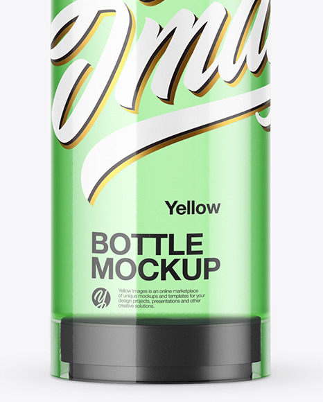 Clear Glass Cosmetic Bottle with Pump Mockup PSD #6