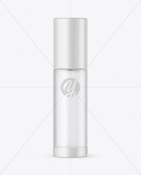 Download Frosted Glass Cosmetic Bottle with Pump Mockup Free Mockups