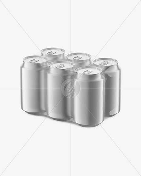 Download 6 Pack Metallic Cans Mockup Free Mockups