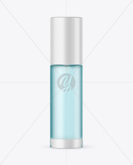 Frosted Glass Cosmetic Bottle with Pump Mockup PSD #1