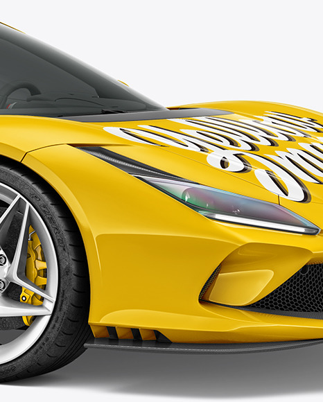 Sport Car Mockup   Half Side View PSD #6