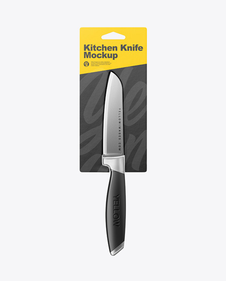 Kitchen Knife with Blister Pack Mockup