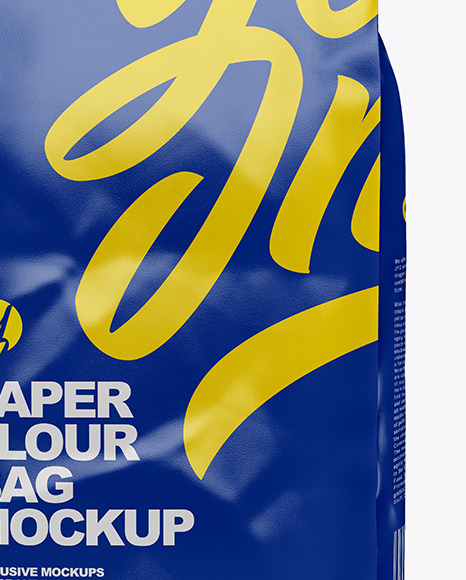 Glossy Paper Flour Bag Mockup PSD #1