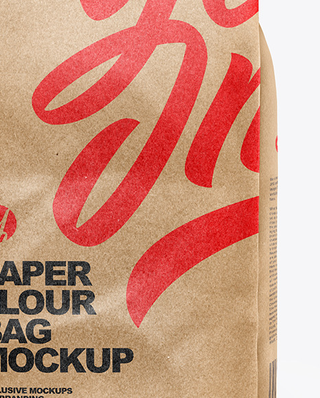 Kraft Paper Flour Bag Mockup PSD #4