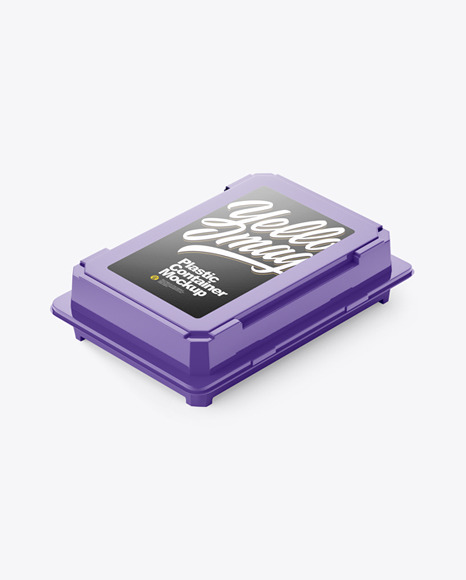 Glossy Plastic Tray Container Mockup