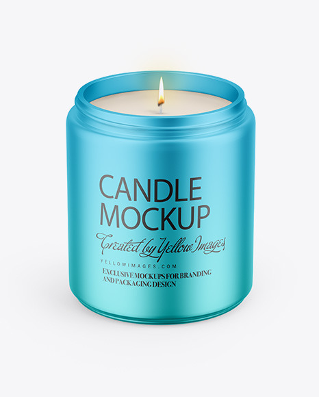 Matte Metallic Candle Mockup