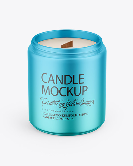 Matte Metallic Candle Mockup PSD #2