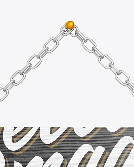 Wooden Sign w Metallic Chain Mockup PSD #5
