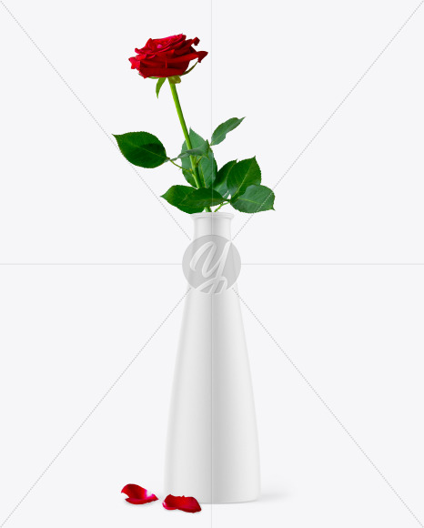 Download Ceramic Vase With Rose Flower Mockup In Object Mockups On Yellow Images Object Mockups