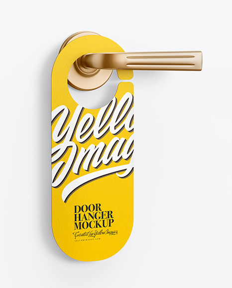 Paper Door Hanger Mockup PSD #2