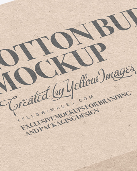 Kraft Paper Box With Cotton Buds Mockup PSD #2