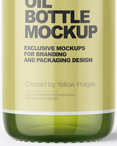 Green Glass Bottle With Olive Oil Mockup PSD #5