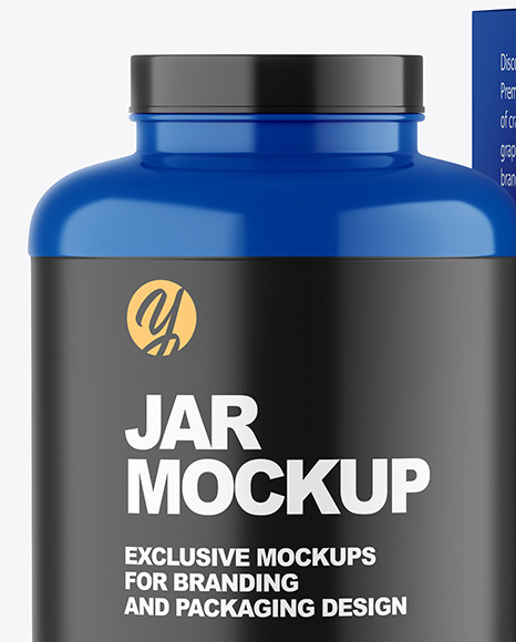 Glossy Plastic Jar with Box Mockup PSD #1
