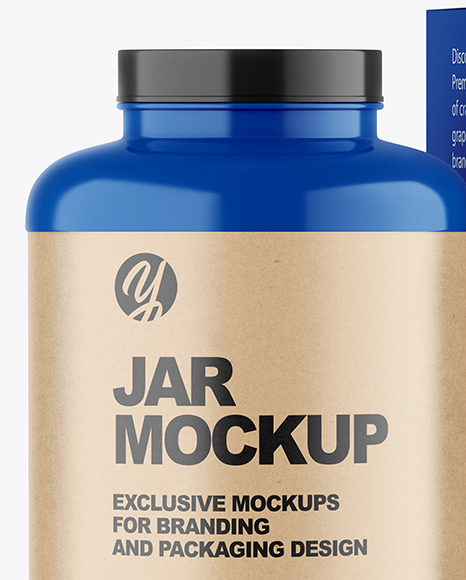 Glossy Plastic Jar with Box Mockup PSD #6