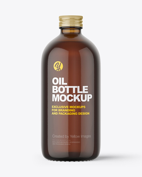 Download Amber Glass Bottle With Olive Oil Mockup In Bottle Mockups On Yellow Images Object Mockups