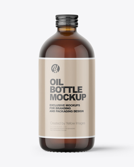 Download Amber Glass Bottle With Olive Oil Mockup In Bottle Mockups On Yellow Images Object Mockups