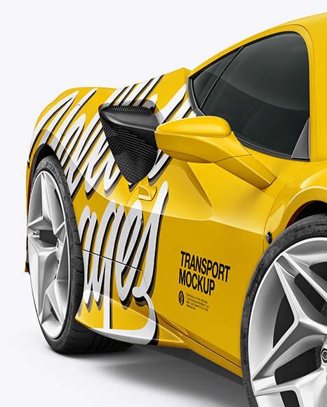 Sport Car Mockup   Half Side View PSD #1