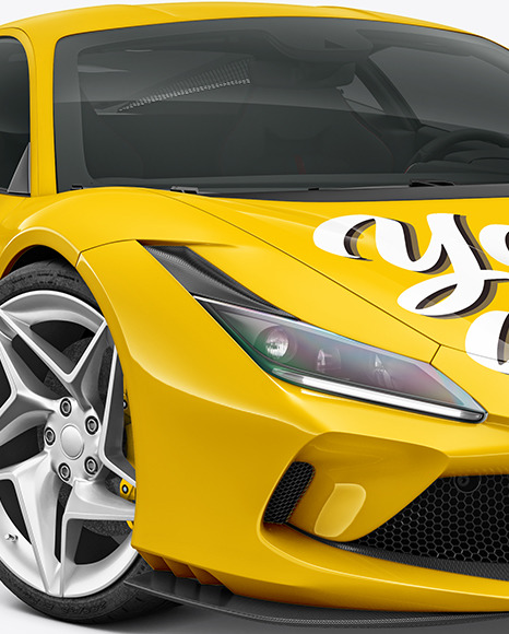 Sport Car Mockup   Half Side View PSD #6