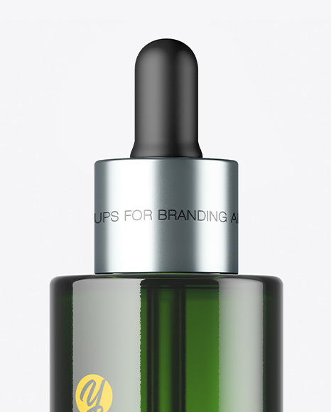 Green Glass Dropper Bottle Mockup PSD #6