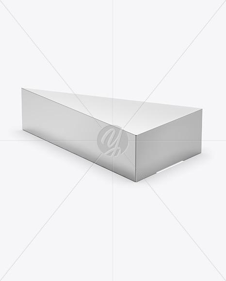 Glossy Metallic Cheese Triangle Box Mockup PSD #3