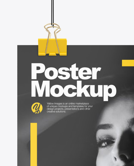 A4 Poster with Clips Mockup PSD #3