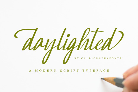 Daylighted Calligraphy Font