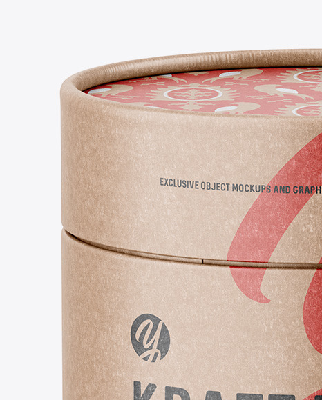 Kraft Paper Tube Mockup PSD #2
