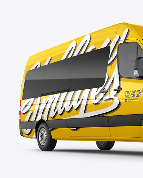 Passenger Van Mockup   Half Side View PSD #2