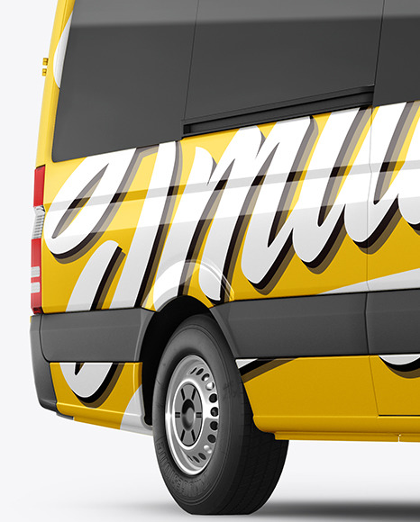 Passenger Van Mockup   Half Side View PSD #1