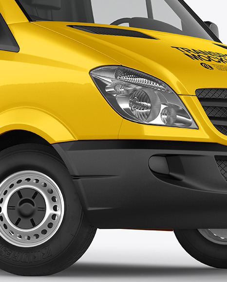 Passenger Van Mockup   Half Side View PSD #6