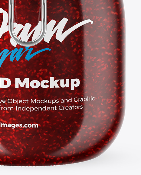 Glass Raspberry Jam Jar With Clamp Lid Mockup PSD #1