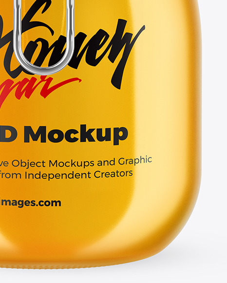 Glass Honey Jar With Clamp Lid Mockup PSD #1