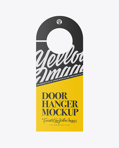 Paper Door Hanger W  Handle Mockup PSD #2
