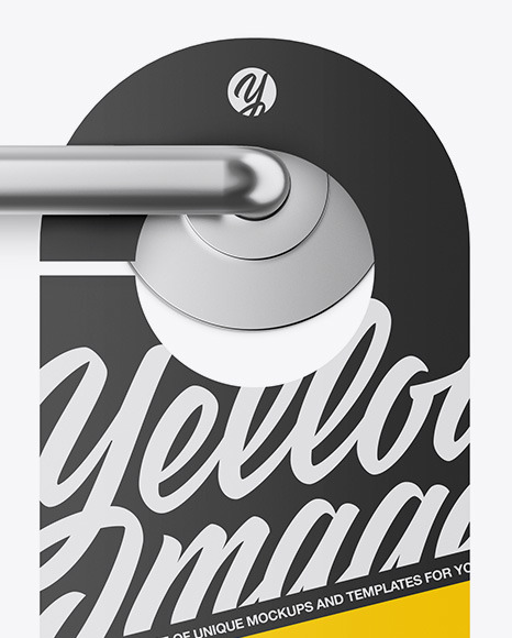Paper Door Hanger W  Handle Mockup PSD #1