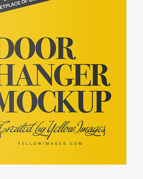 Paper Door Hanger W  Handle Mockup PSD #6