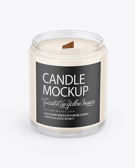 Glossy Glass Candle Mockup PSD #2